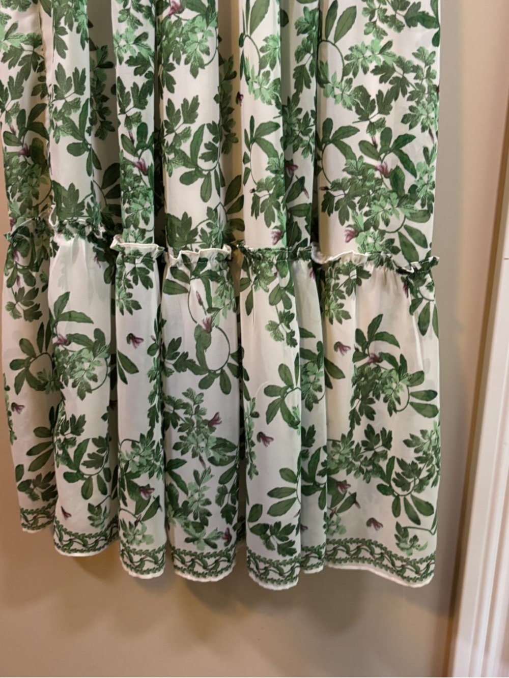 Max Studio White Maxi Dress with Green Floral Print - Picture 4 of 6